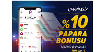 Betebet 10% Çevrimsiz Papara Yatırım Bonusu 500TL betebet-papara-yatirim-bonusu