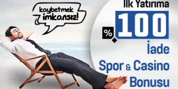Betlesene İlk Yatırıma 100% İade Bonusu betlesene-spor-casino-bonusu